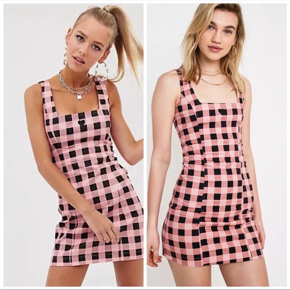 Lazy Oaf x Dolls Kill Checkered / Gingham Square Neckline Mini Dress - Picture 5 of 14